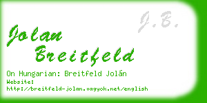 jolan breitfeld business card